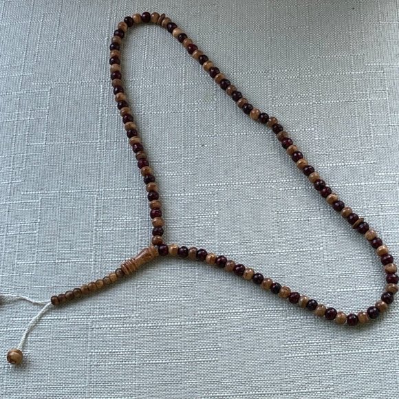 Real Wood Pray Beads Brown/Red Bead Handmade Tasbeeh Islamic Beads Tasbeh - Picture 3 of 9